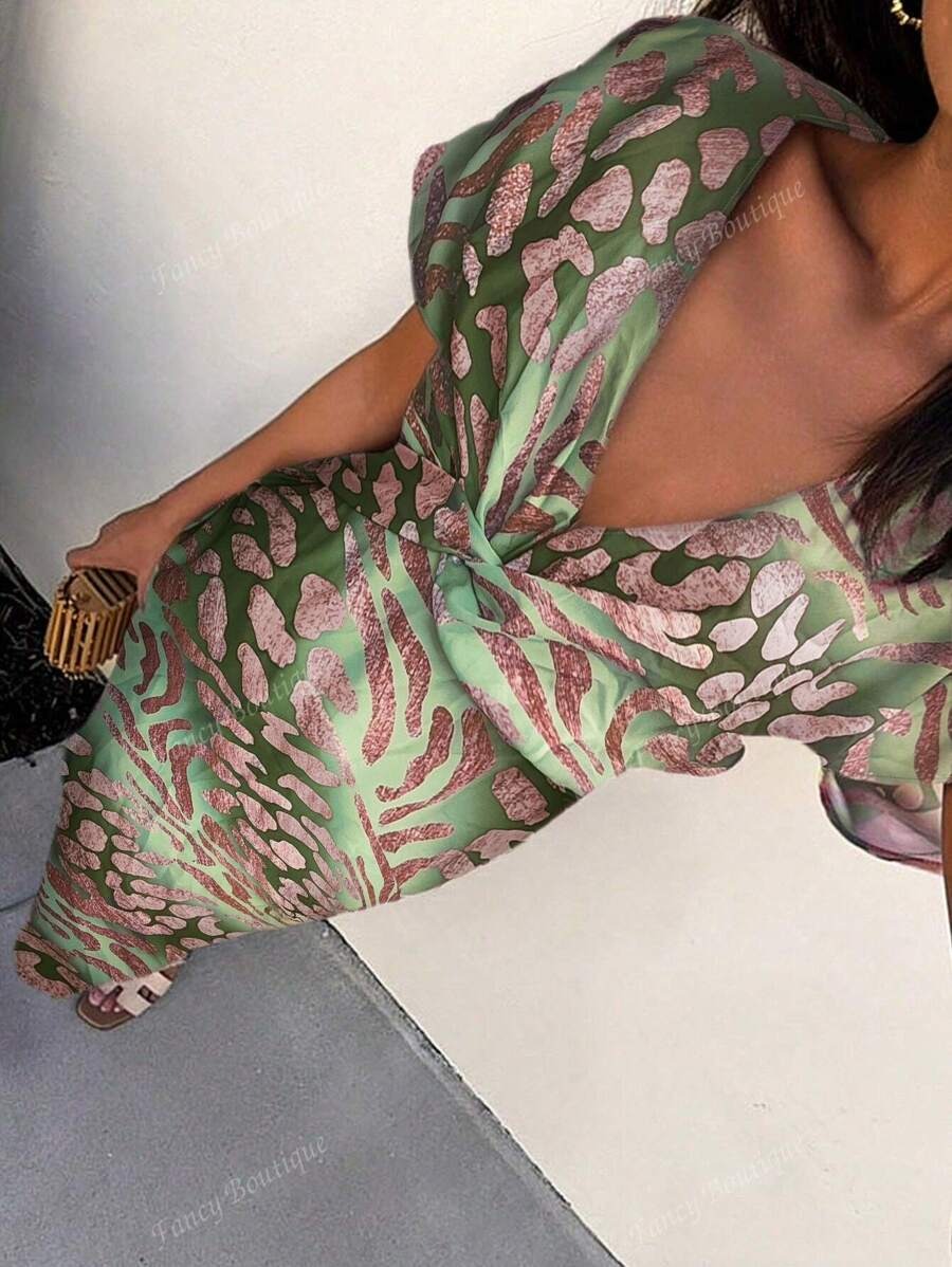 Aira - Vestido de satén estampado