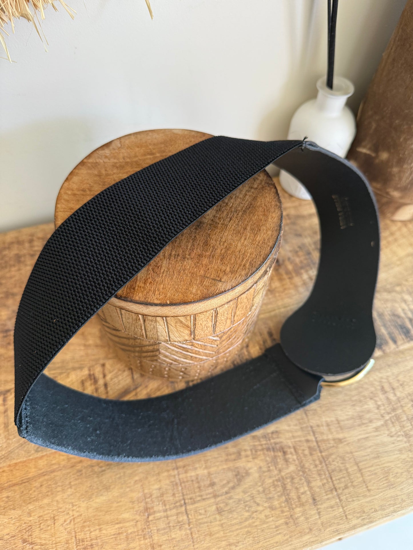 Cinturón ancho piel elástico