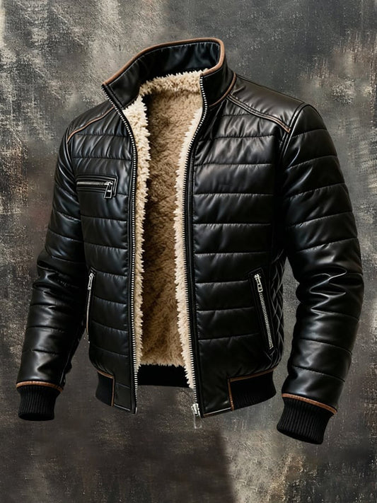 Kairo™ | Chaqueta Negra Acolchada con Forro de Sherpa