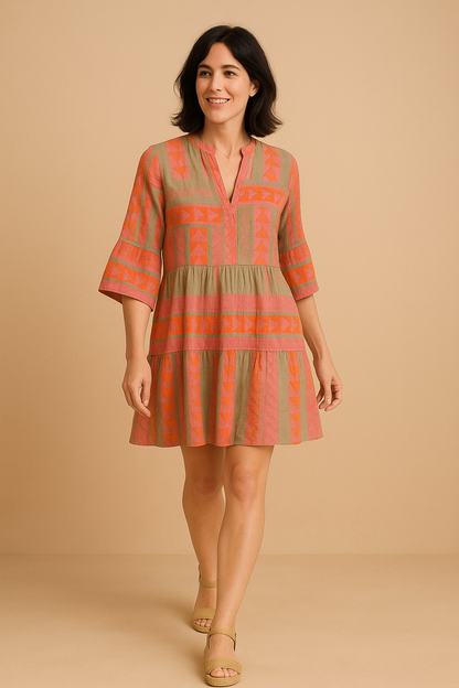 Lidia - Vestido midi estampado