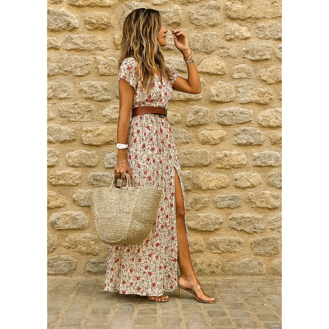 Isabela - Vestido largo estampado