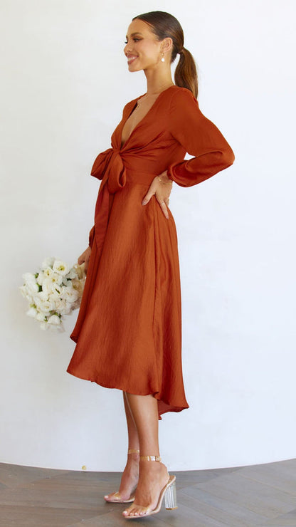 Agata - Midi vestido de satén