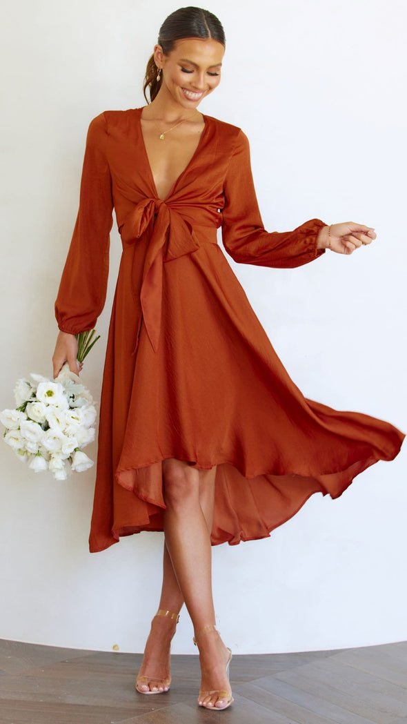 Agata - Midi vestido de satén