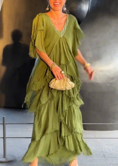 Lara - Vestido largo en cascada