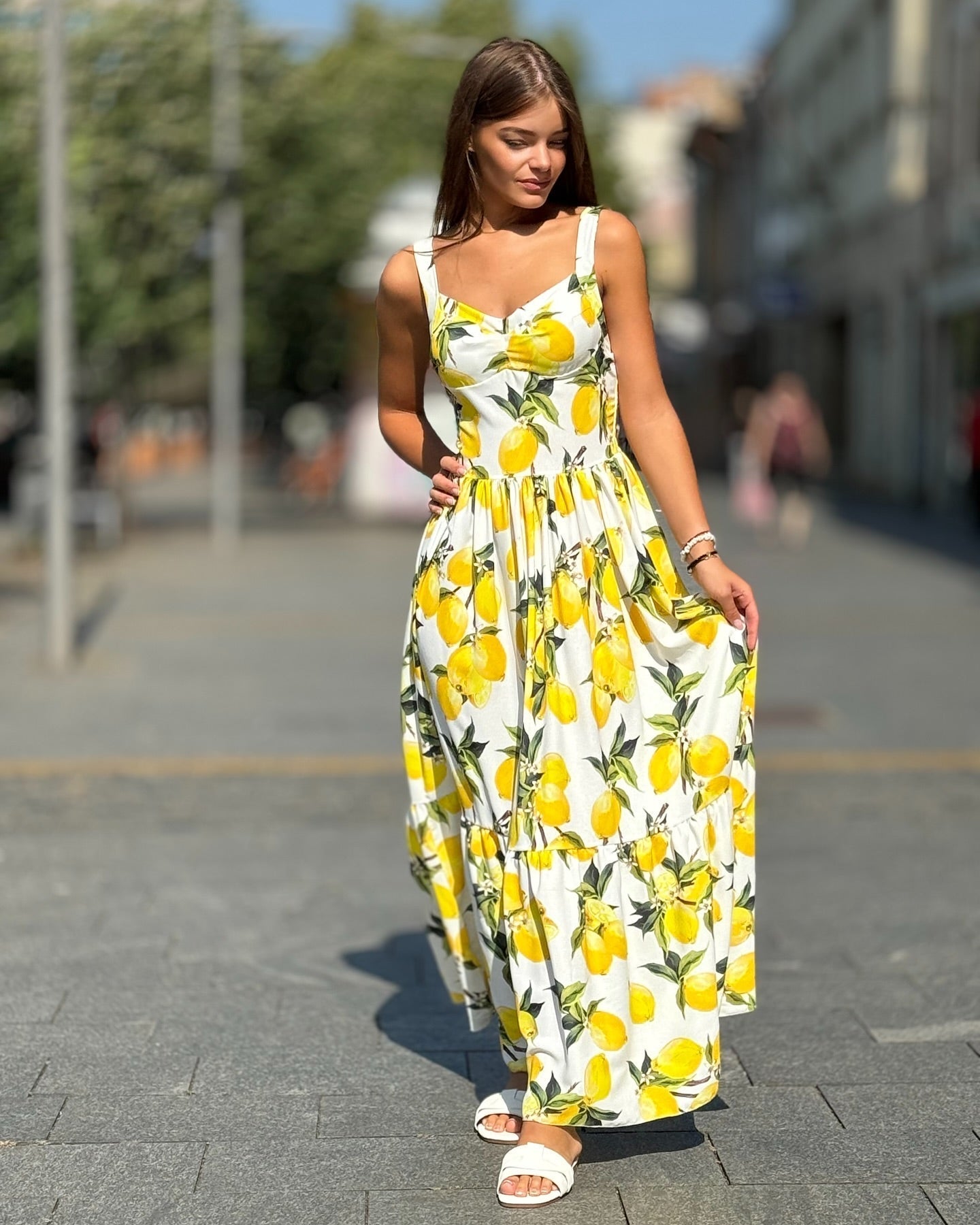 Renata - Vestido largo estampado