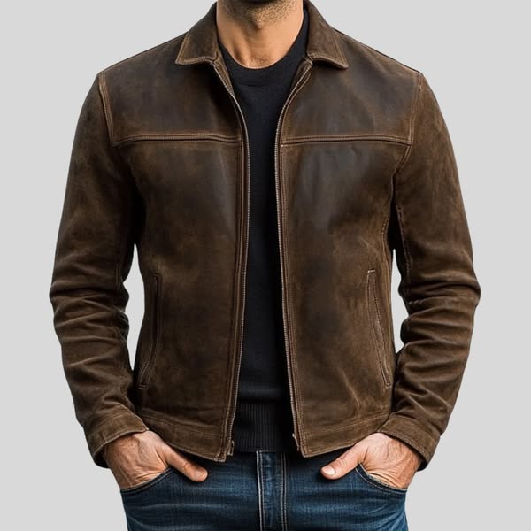 Fynn – Chaqueta de cuero con cremallera
