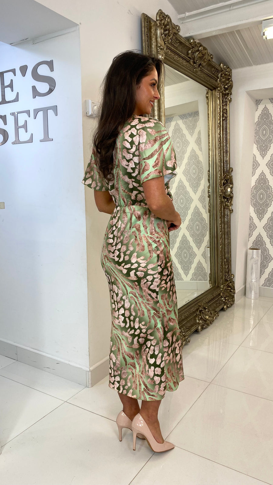 Aira - Vestido de satén estampado