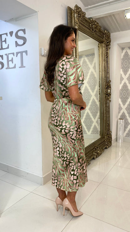 Aira - Vestido de satén estampado