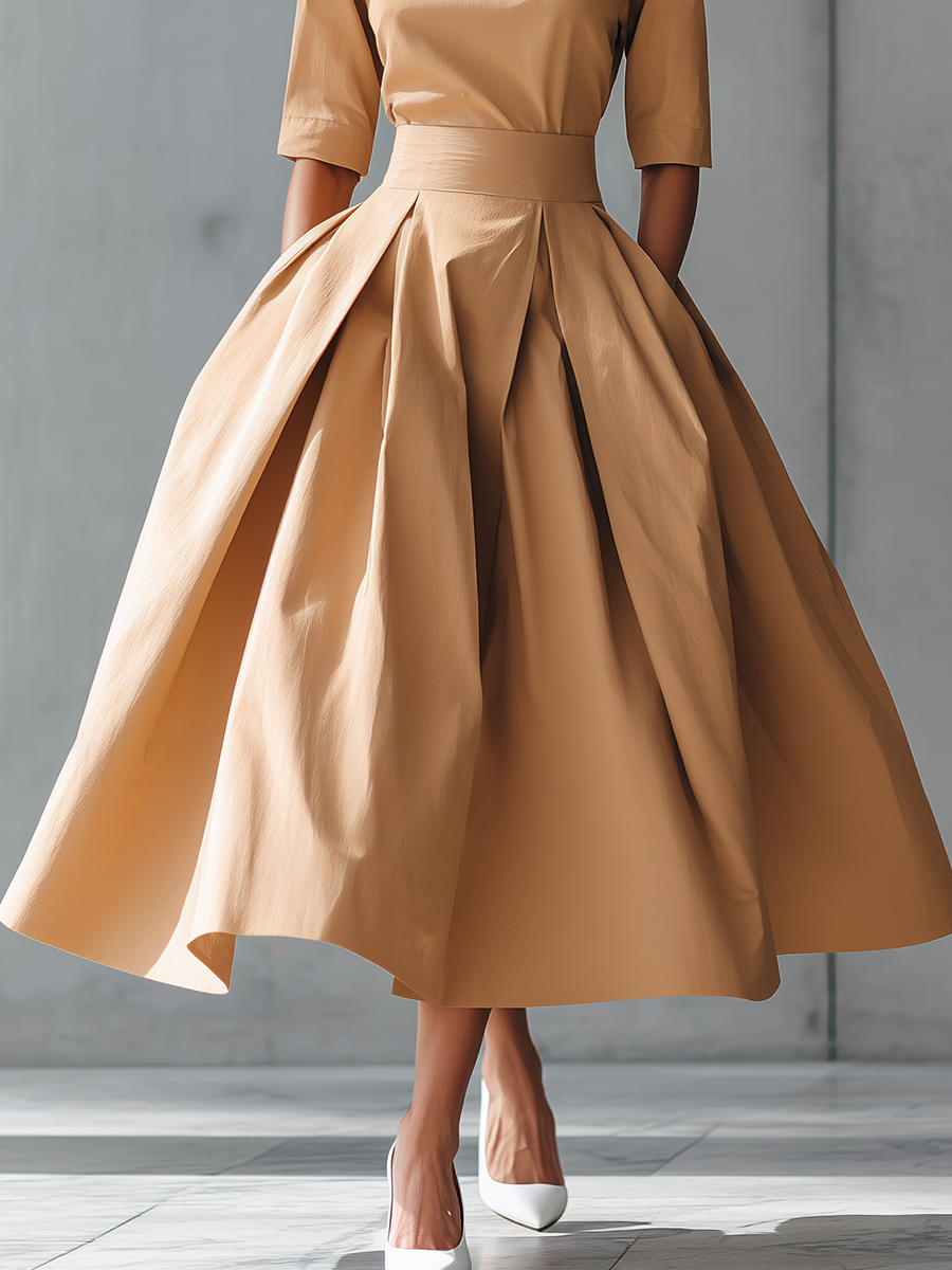 Vestido Maxi Estructurado en Algodón