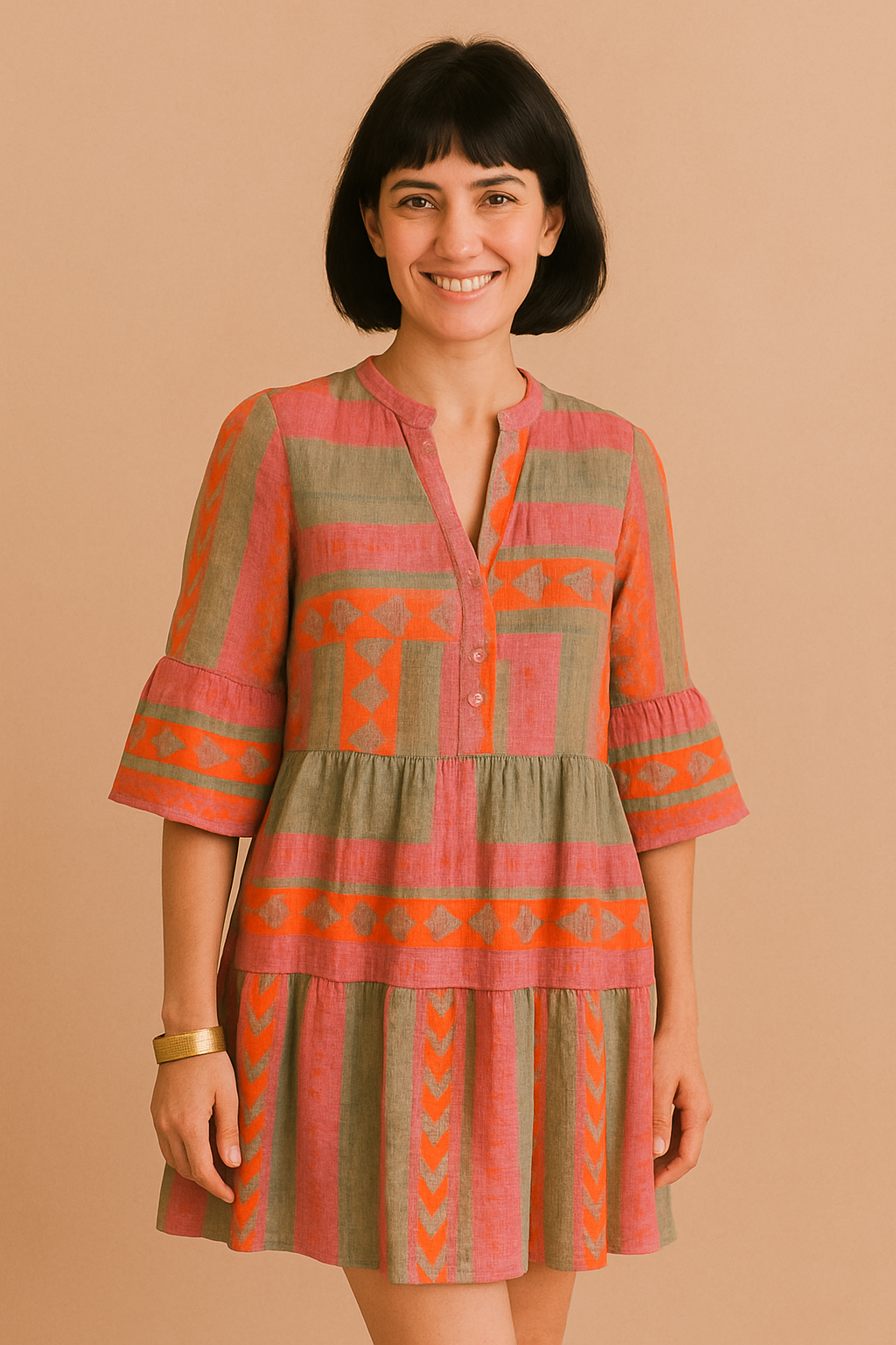 Lidia - Vestido midi estampado