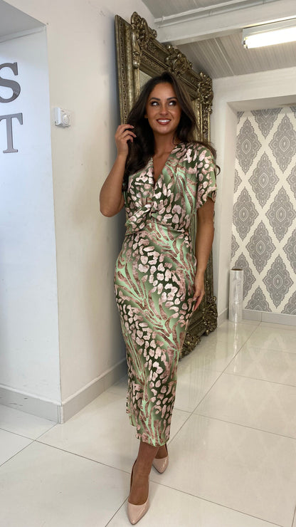 Aira - Vestido de satén estampado