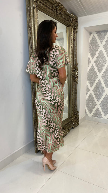 Aira - Vestido de satén estampado