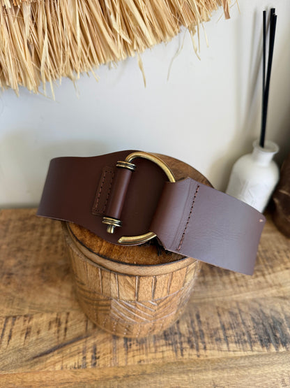 Cinturón ancho piel elástico
