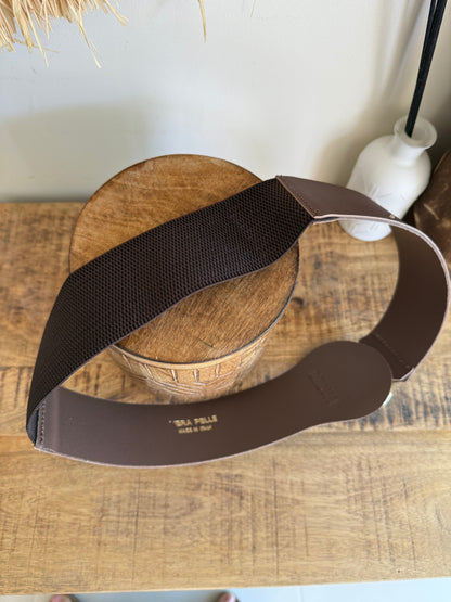 Cinturón ancho piel elástico