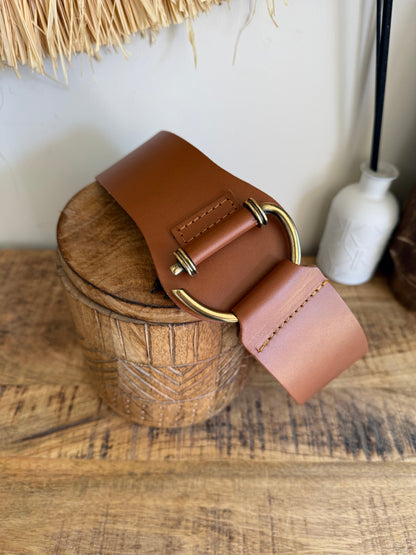 Cinturón ancho piel elástico