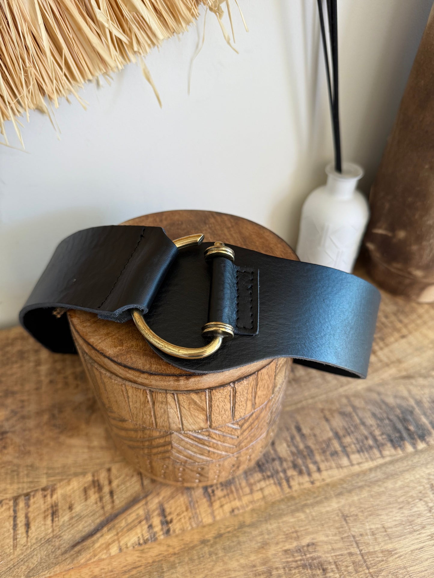 Cinturón ancho piel elástico