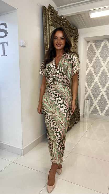 Aira - Vestido de satén estampado