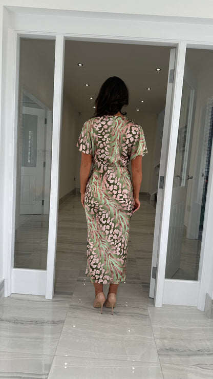 Aira - Vestido de satén estampado