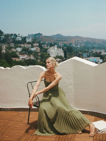 Luna - Vestido plisado de tirantes