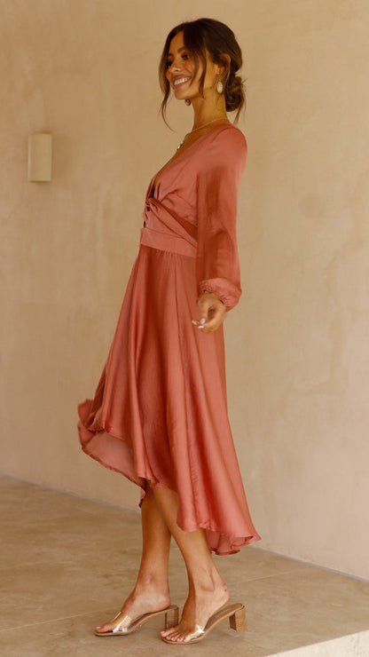 Agata - Midi vestido de satén