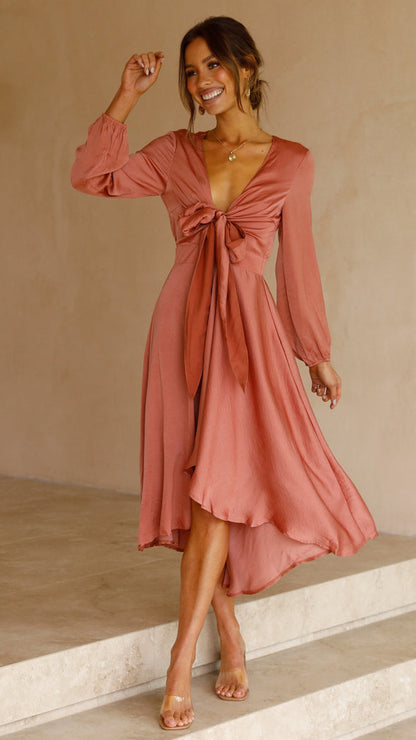 Agata - Midi vestido de satén