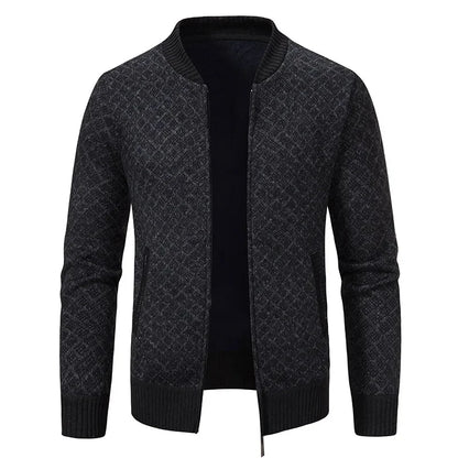 Pull Marcel – Suéter de Punto Grueso con Cremallera y Cuello en V para Hombres Elegantes y Sofisticados