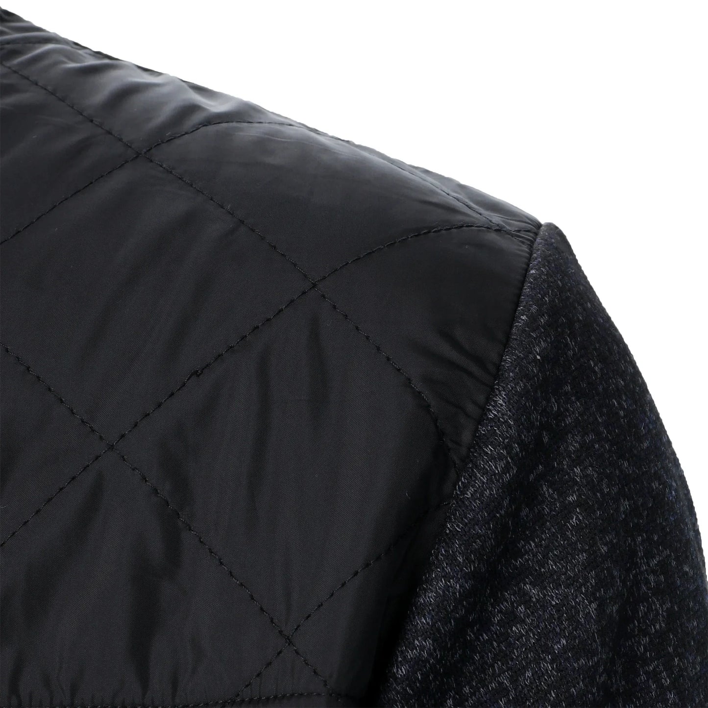 Henri – Abrigo de Punto Rayado con Cuello Alto y Cierre de Cremallera