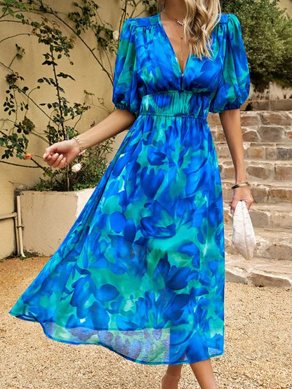 Elsa - Vestido midi estampado