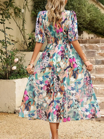 Elsa - Vestido midi estampado