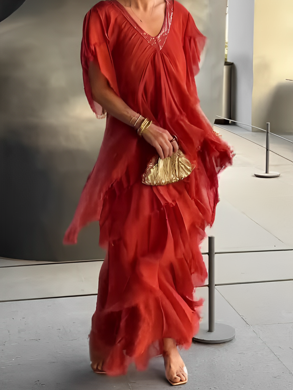 Lara - Vestido largo en cascada