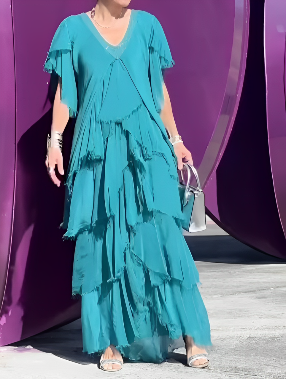 Lara - Vestido largo en cascada