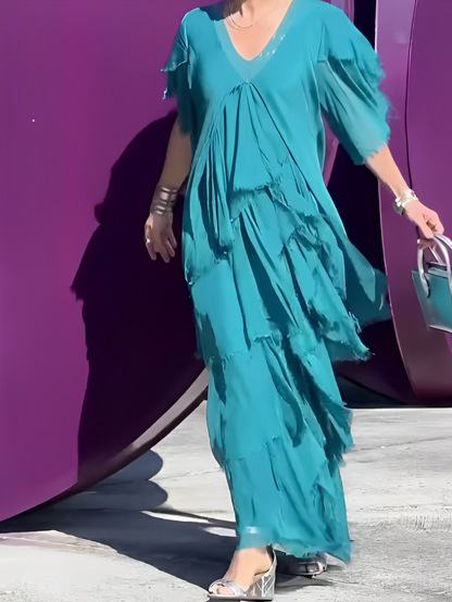 Lara - Vestido largo en cascada