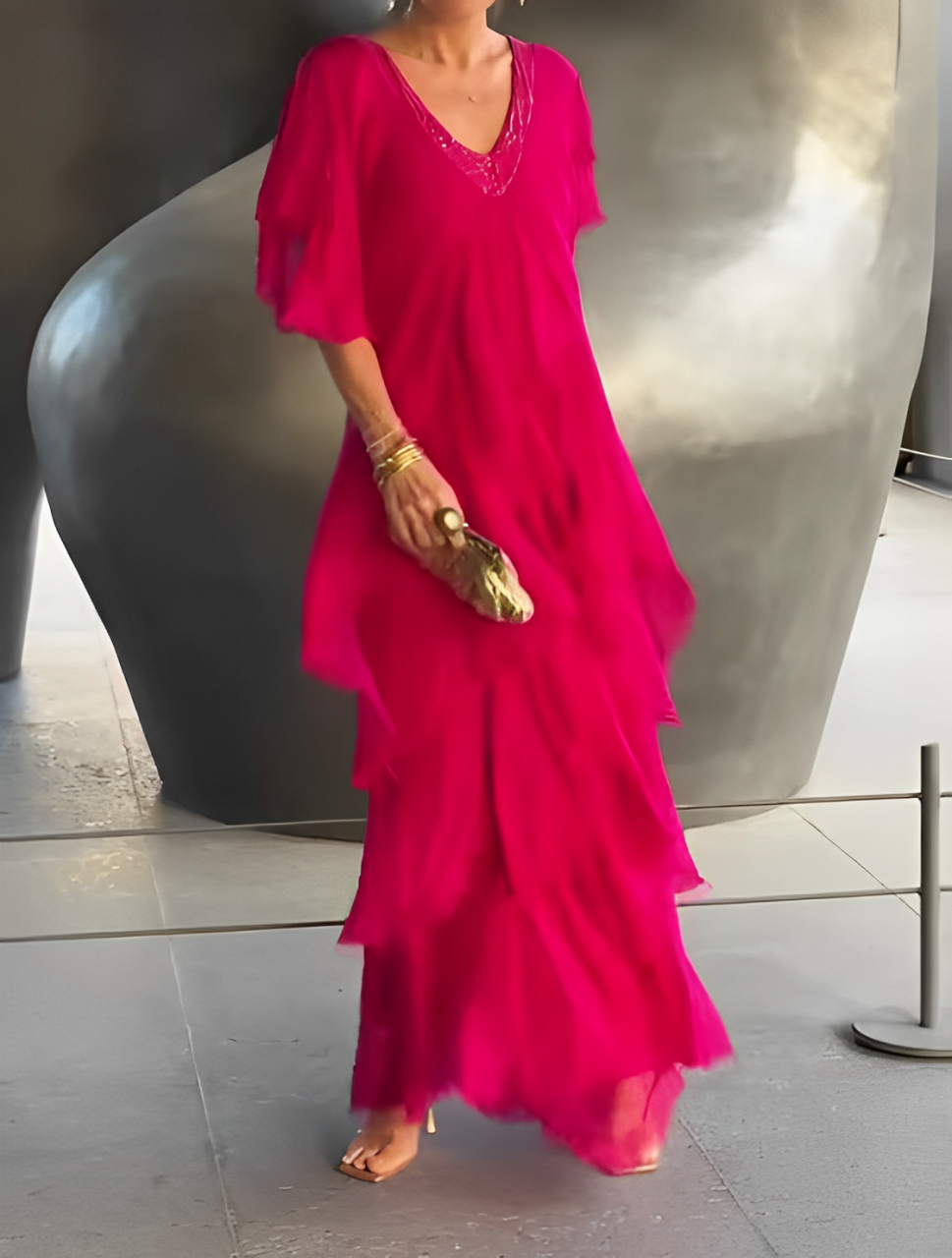 Lara - Vestido largo en cascada