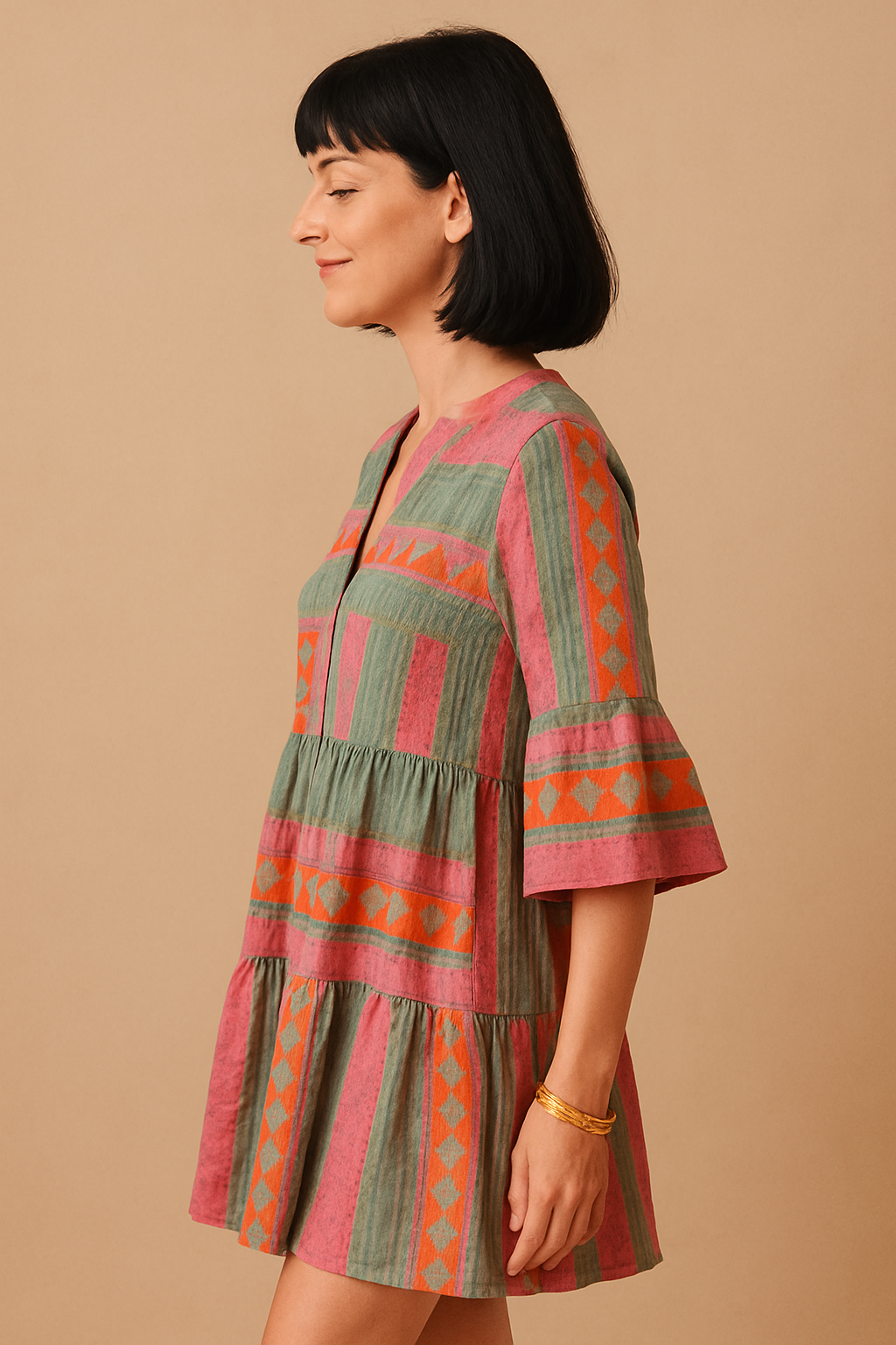 Lidia - Vestido midi estampado