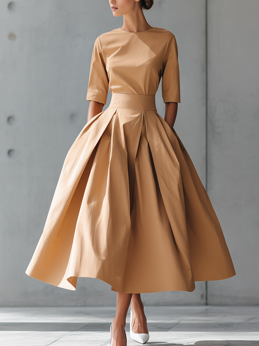 Vestido Maxi Estructurado en Algodón