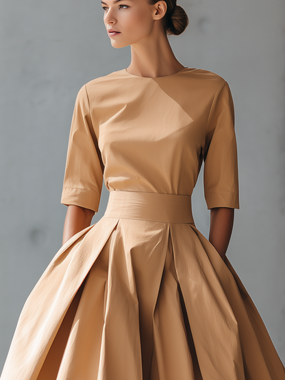 Vestido Maxi Estructurado en Algodón