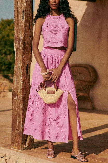 Abril - Conjunto de top y falda larga