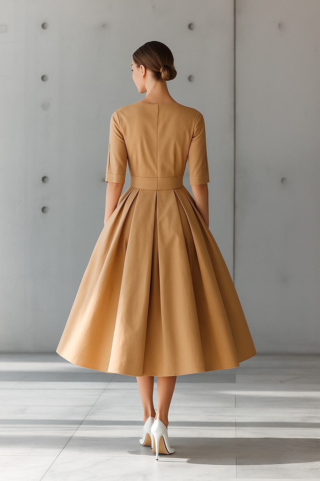 Vestido Maxi Estructurado en Algodón