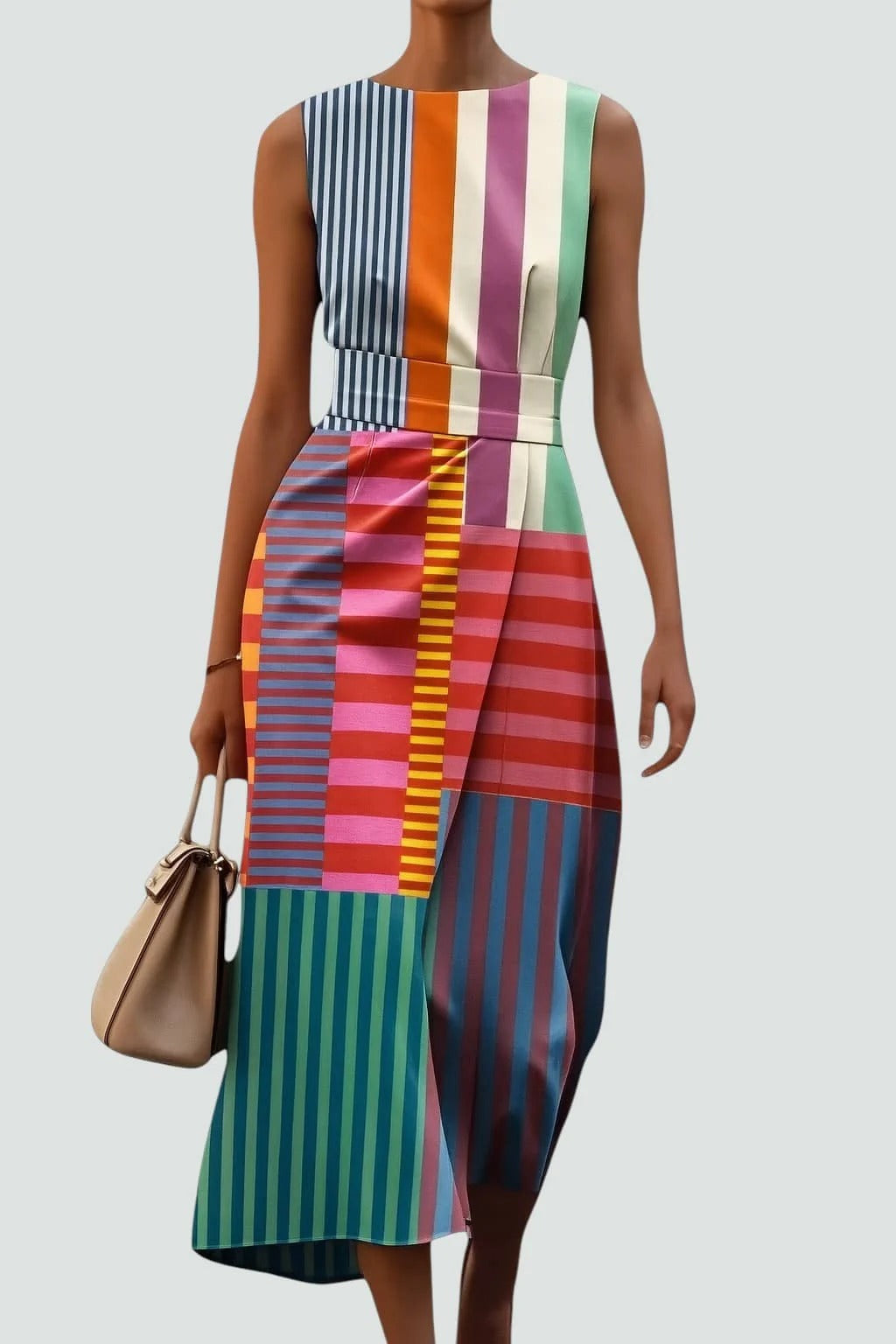 Paloma - Vestido midi a rayas