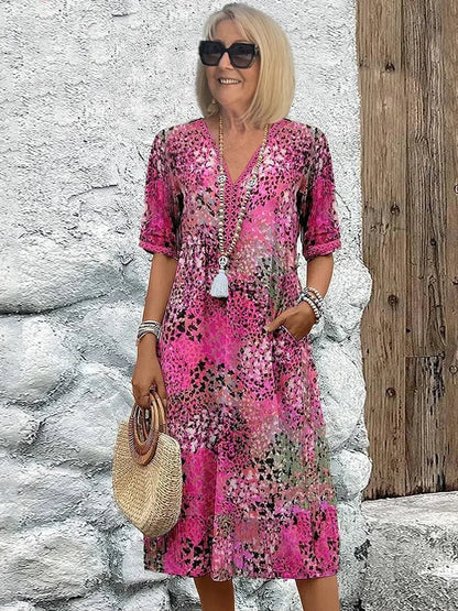 Helena - Vestido midi estampado