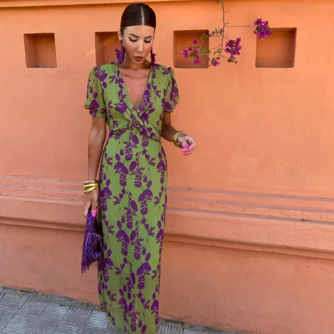 Violeta - Vestido largo estampado