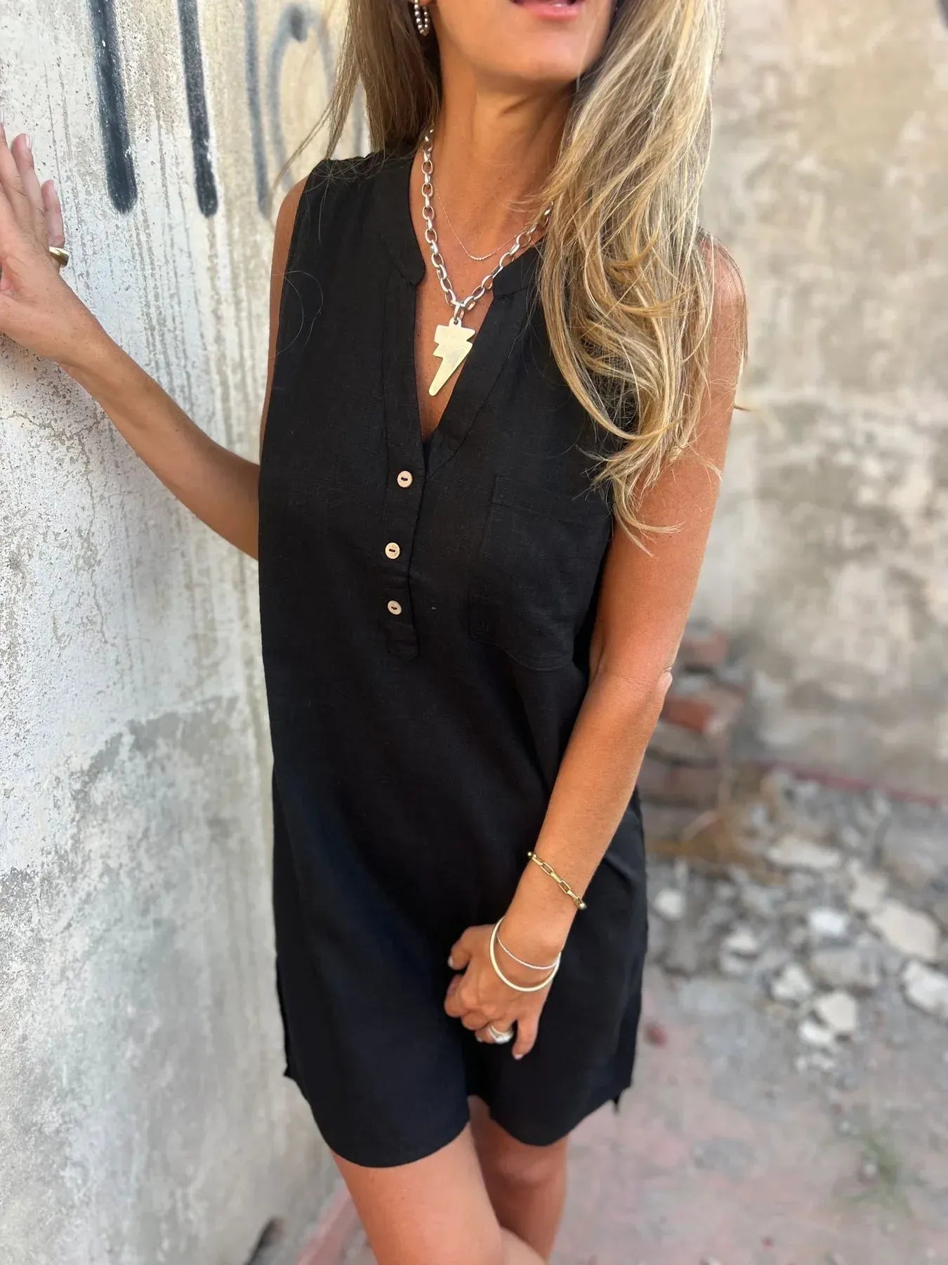 Leire - Mini vestido sin mangas