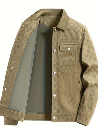 Mavrick Chaqueta Suede con Estampado de Cuadros