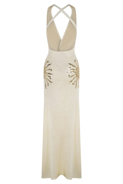 Vestido Largo de Punto Blanco