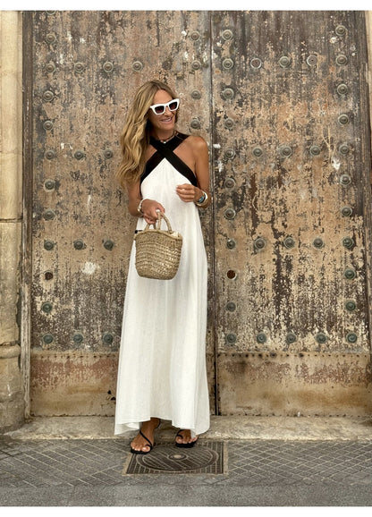 Lidia - Vestido largo de cuello halter